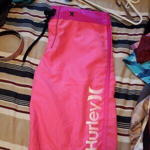 Mens Hurley Bright Pink & Purple Board Shorts size 34